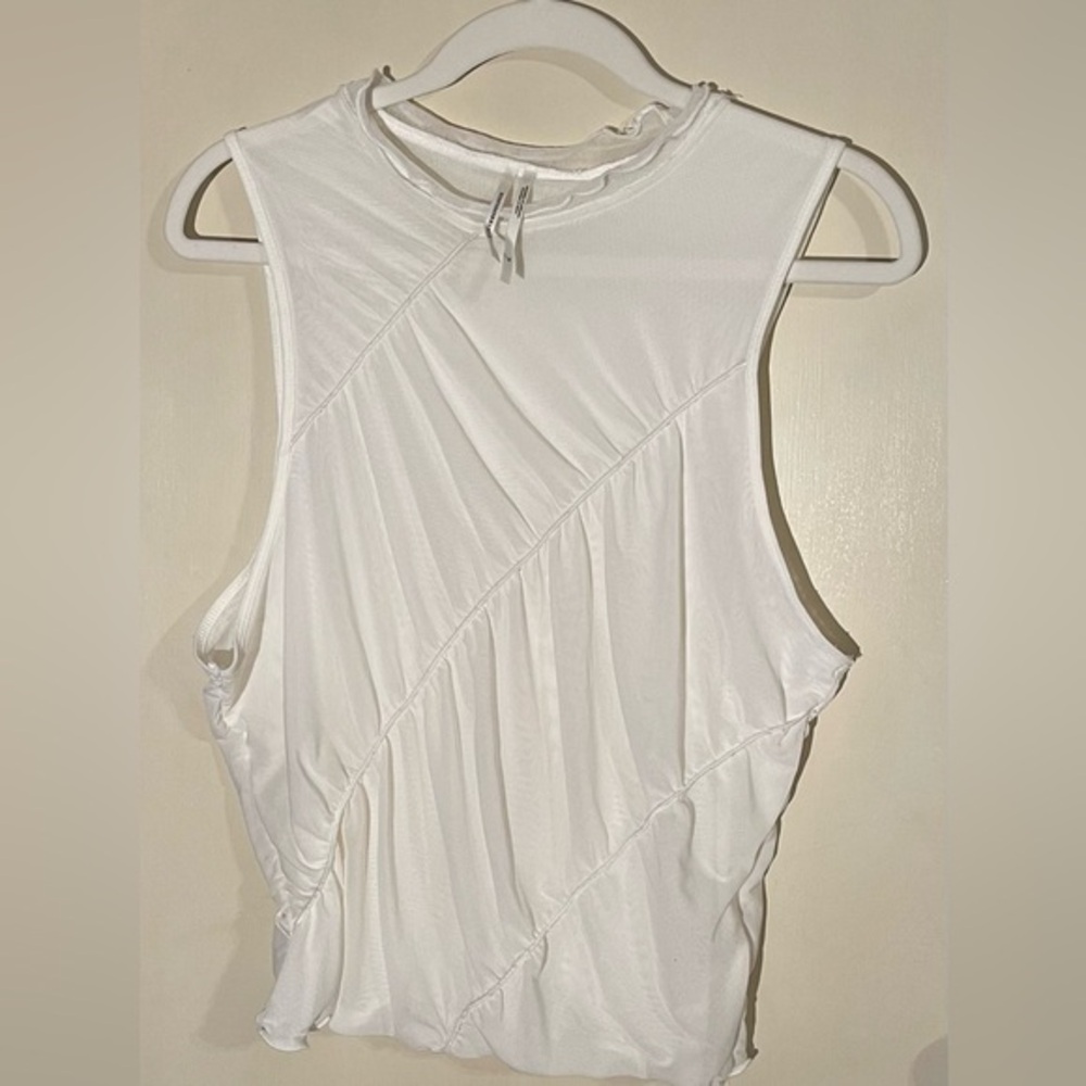Anthropologie Ruched Mesh Tank